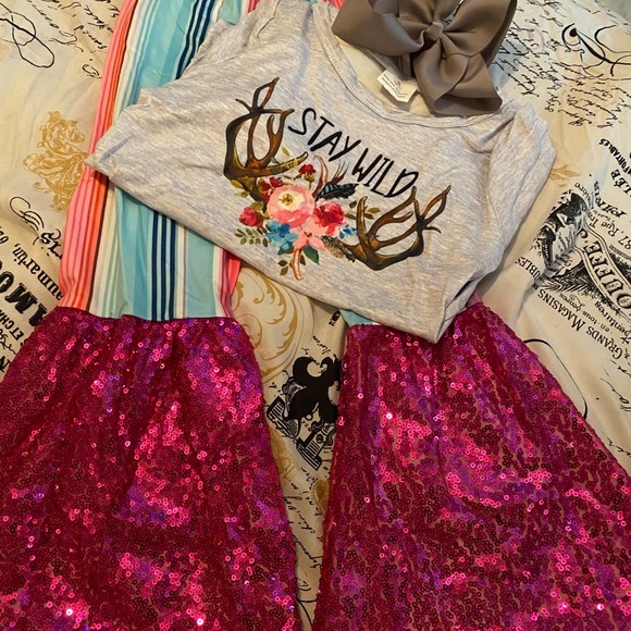 Little girls 3 piece stay wild set - Picture 2 of 3